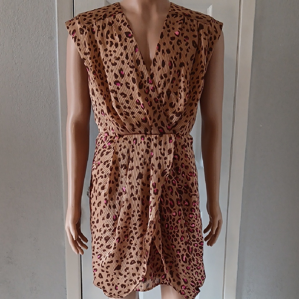 Leopard Print V-Neck Dress